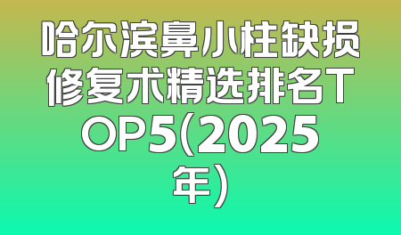哈尔滨鼻小柱缺损修复术精选排名TOP5（2025年）