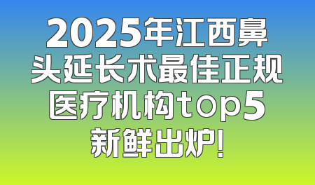 2025年江西鼻头延长术最佳正规医疗机构top5新鲜出炉！