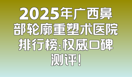 2025年广西鼻部轮廓重塑术医院排行榜：权威口碑测评！