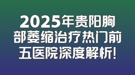 2025年贵阳胸部萎缩治疗热门前五医院深度解析！