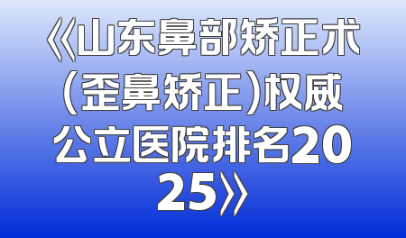 《山东鼻部矫正术（歪鼻矫正）权威公立医院排名2025》