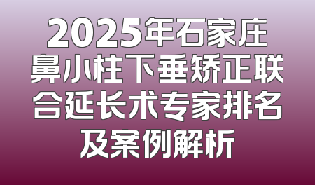 2025年石家庄鼻小柱下垂矫正联合延长术专家排名及案例解析