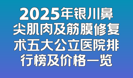 2025年银川鼻尖肌肉及筋膜修复术五大公立医院排行榜及价格一览