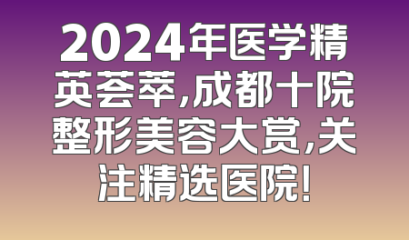 2024年医学精英荟萃，成都十院整形美容大赏，关注精选医院！