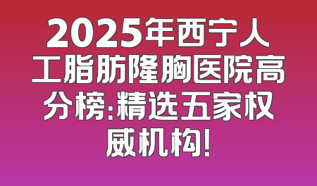 2025年西宁人工脂肪隆胸医院高分榜：精选五家权威机构！
