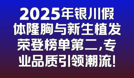2025年银川假体隆胸与新生植发荣登榜单第二，专业品质引领潮流！