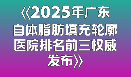 《2025年广东自体脂肪填充轮廓医院排名前三权威发布》