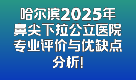 哈尔滨2025年鼻尖下拉公立医院专业评价与优缺点分析!