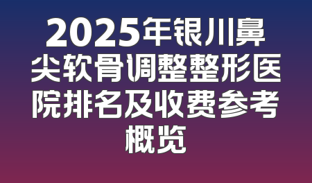 2025年银川鼻尖软骨调整整形医院排名及收费参考概览