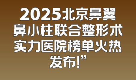 2025北京鼻翼鼻小柱联合整形术实力医院榜单火热发布！”