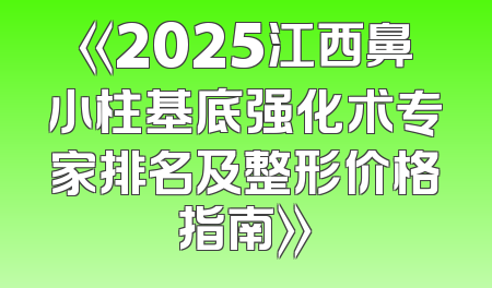 《2025江西鼻小柱基底强化术专家排名及整形价格指南》