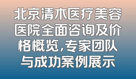 北京清木医疗美容医院全面咨询及价格概览，专家团队与成功案例展示