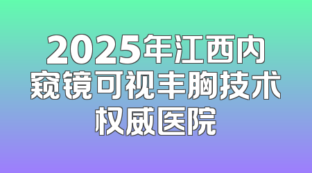 2025年江西内窥镜可视丰胸技术权威医院