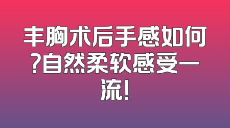 丰胸术后手感如何？自然柔软感受一流！
