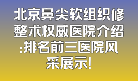 北京鼻尖软组织修整术权威医院介绍：排名前三医院风采展示！
