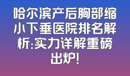 哈尔滨产后胸部缩小下垂医院排名解析：实力详解重磅出炉！