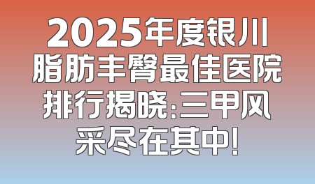 2025年度银川脂肪丰臀最佳医院排行揭晓：三甲风采尽在其中！