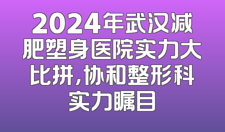 2024年武汉减肥塑身医院实力大比拼，协和整形科实力瞩目
