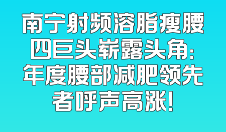 南宁射频溶脂瘦腰四巨头崭露头角：年度腰部减肥领先者呼声高涨！