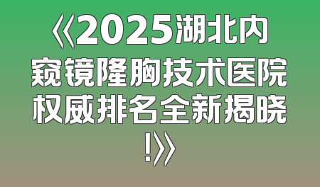 《2025湖北内窥镜隆胸技术医院权威排名全新揭晓！》