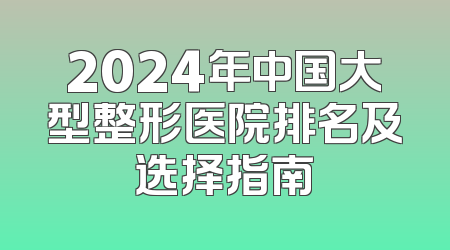 2024年中国大型整形医院排名及选择指南