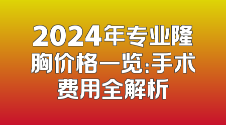 2024年专业隆胸价格一览：手术费用全解析