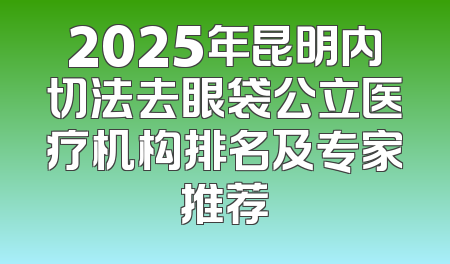 2025年昆明内切法去眼袋公立医疗机构排名及专家推荐