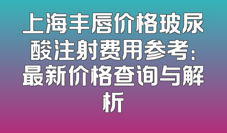 上海丰唇价格玻尿酸注射费用参考：最新价格查询与解析