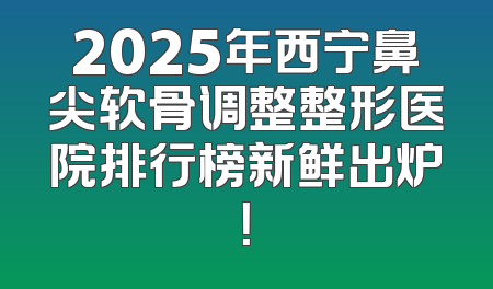 2025年西宁鼻尖软骨调整整形医院排行榜新鲜出炉！