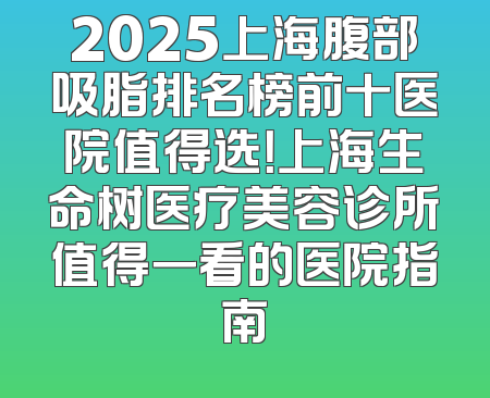 2025上海腹部吸脂排名榜前十医院值得选！上海生命树医疗美容诊所值得一看的医院指南