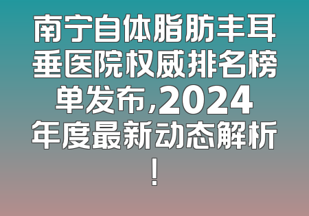 南宁自体脂肪丰耳垂医院权威排名榜单发布，2024年度最新动态解析！