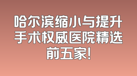 哈尔滨缩小与提升手术权威医院精选前五家！