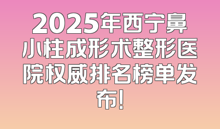 2025年西宁鼻小柱成形术整形医院权威排名榜单发布！