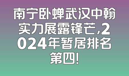 南宁卧蝉武汉中翰实力展露锋芒，2024年暂居排名第四！