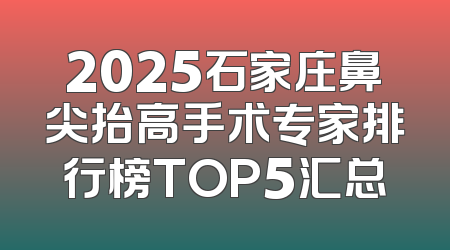 2025石家庄鼻尖抬高手术专家排行榜TOP5汇总