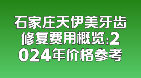 石家庄天伊美牙齿修复费用概览：2024年价格参考