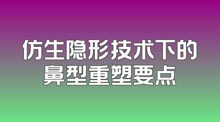 仿生隐形技术下的鼻型重塑要点