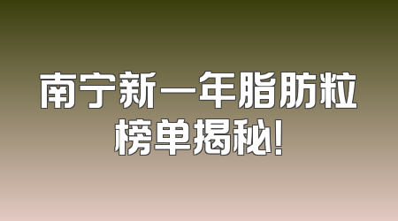 南宁新一年脂肪粒榜单揭秘！