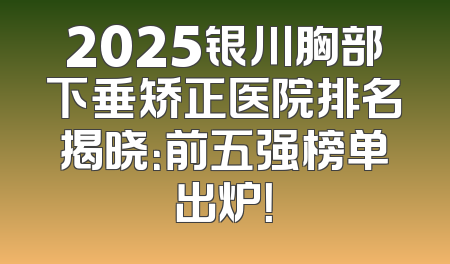 2025银川胸部下垂矫正医院排名揭晓：前五强榜单出炉！