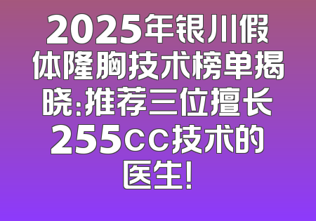 2025年银川假体隆胸技术榜单揭晓：推荐三位擅长255cc技术的医生！