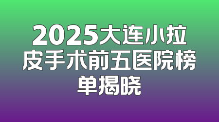 2025大连小拉皮手术前五医院榜单揭晓