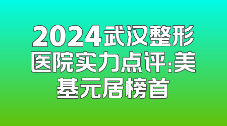 2024武汉整形医院实力点评：美基元居榜首