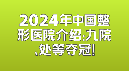 2024年中国整形医院介绍：九院、处等夺冠！