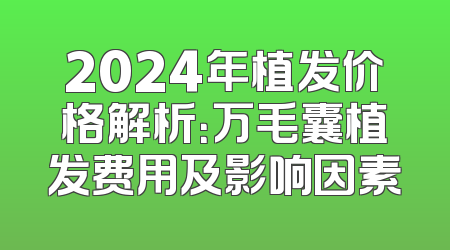 2024年植发价格解析：万毛囊植发费用及影响因素