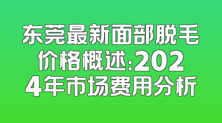 东莞最新面部脱毛价格概述：2024年市场费用分析