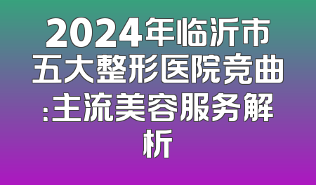 2024年临沂市五大整形医院竞曲：主流美容服务解析