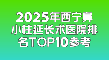 2025年西宁鼻小柱延长术医院排名TOP10参考