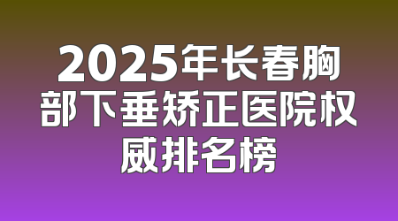 2025年长春胸部下垂矫正医院权威排名榜