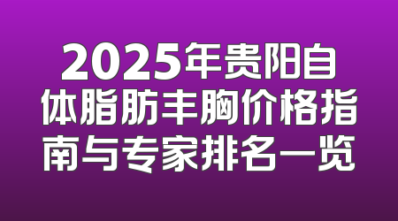 2025年贵阳自体脂肪丰胸价格指南与专家排名一览