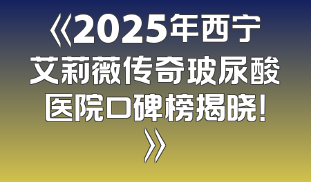 《2025年西宁艾莉薇传奇玻尿酸医院口碑榜揭晓！》